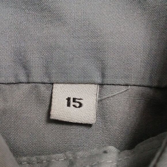 Bert Pulitzer Collector Edition light gray short sleeve button down shirt Sz 15 - Picture 8 of 8